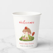 ウッドランドLadybugキノコ赤ちゃんシャワーへようこそ 紙コップ (裏面)