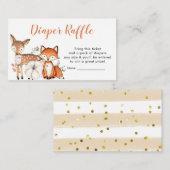 ウッドランドOhボーイカボチャ赤ちゃんシャワーおむつラッフル エンクロージャーカード (正面/裏面)