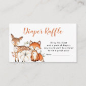 ウッドランドOhボーイカボチャ赤ちゃんシャワーおむつラッフル エンクロージャーカード (正面)