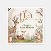 ウッドランドOh鹿テーマベビーシャワー スタンダードカクテルナプキン (正面)