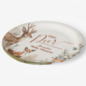 ウッドランドOh鹿テーマベビーシャワー ペーパープレート (アングル)