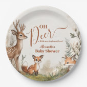 ウッドランドOh鹿テーマベビーシャワー ペーパープレート (正面)