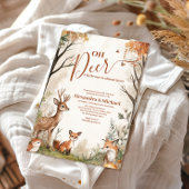 ウッドランドOh鹿テーマベビーシャワー 招待状