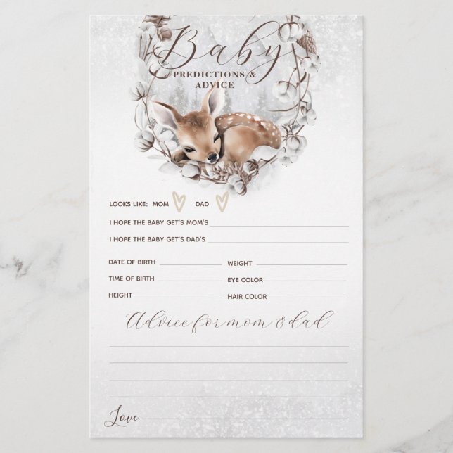 ウッドランドOh鹿冬の赤ちゃんシャワーゲーム (正面)