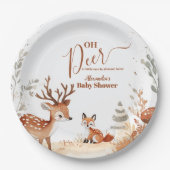 ウッドランドOh鹿林ベビーシャワー ペーパープレート (正面)