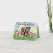 ウッドラ予測できなンド写真折り畳みホリデーカード シーズンカード (正面)