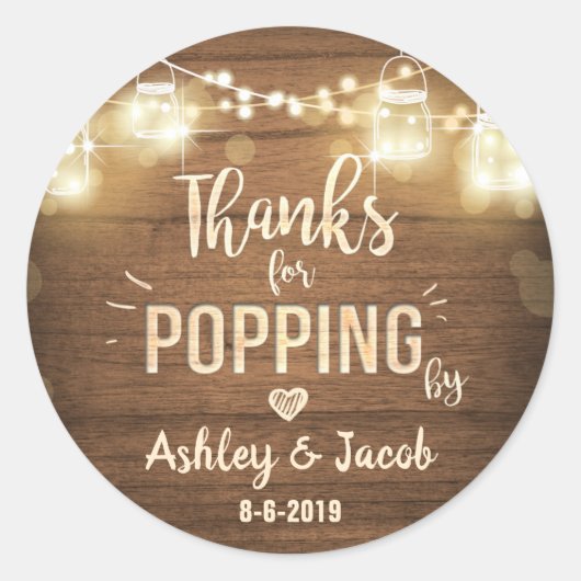 ウッドラ感謝していイトでポップ素朴するためのメッセージカード ラウンドシール (正面)