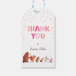 ウッドラ感謝していンドお気に入りギフトラベルピンクガールフォレスト ギフトタグ