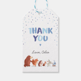 ウッドラ感謝していンドお気に入りギフトラベルブルーボーイフォレスト ギフトタグ