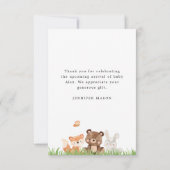 ウッドラ男女兼用ンド赤ちゃんシャワー サンキューカード (裏面)