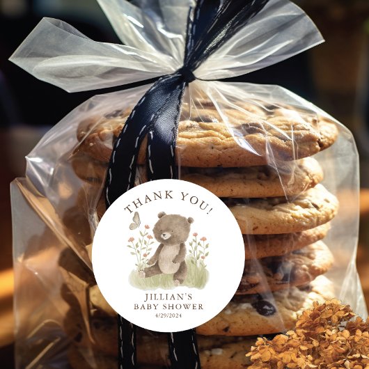 ウッドラ疑問に思ンドベアのクラシックラウンドステッカー ラウンドシール