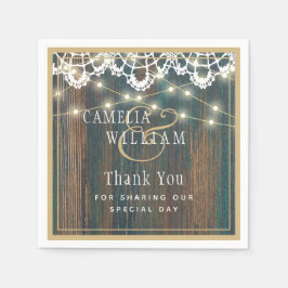 ウッドラ素朴イズレース結婚ありがとう スタンダードカクテルナプキン