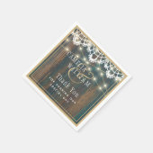 ウッドラ素朴イズレース結婚ありがとう スタンダードカクテルナプキン (角)