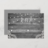 ウッドラ素朴イットレース結婚ズ 出欠カード (正面/裏面)