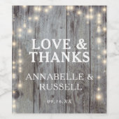 ウッドラ素朴イツありがとうござ結婚う ワインラベル (シングルラベル)