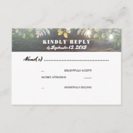 ウッドラ素朴イツウェディングRSVP 出欠カード