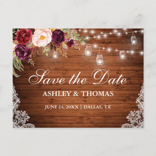 ウッドラ素朴イツジャースレースフローラ保存日 案内ポストカード (正面)