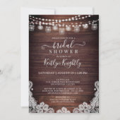 ウッドラ素朴イツメイソンジャースレースブライダルシャワーI 招待状 (正面)