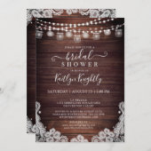 ウッドラ素朴イツメイソンジャースレースブライダルシャワーI 招待状 (正面/裏面)