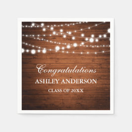 ウッドラ素朴イツ卒業パーティー スタンダードカクテルナプキン