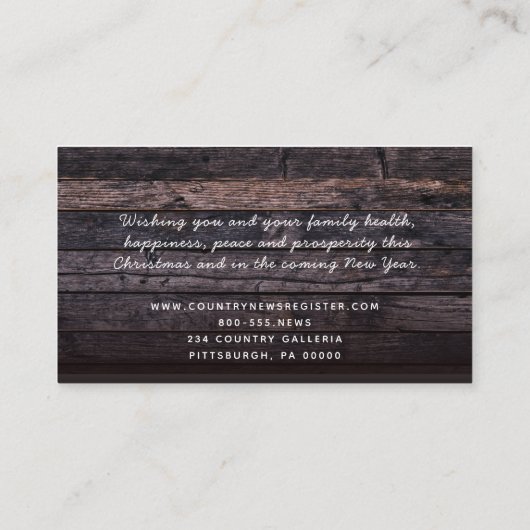 ウッドラ素朴イツ星メリークリスマス 名刺 (裏面)