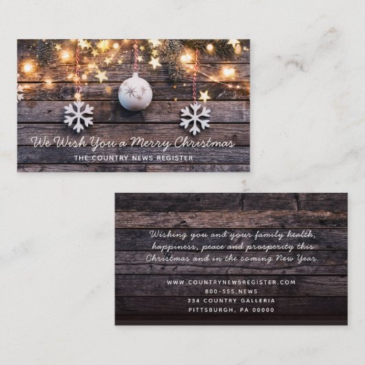 ウッドラ素朴イツ星メリークリスマス 名刺 (正面/裏面)