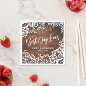 ウッドラ素朴イツ&レース最高のデイエバータイポグラフィ スタンダードカクテルナプキン (インサイチュ)