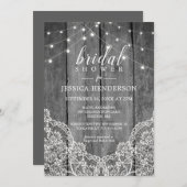 ウッドラ素朴イトレースブライダルシャワー 招待状 (正面/裏面)