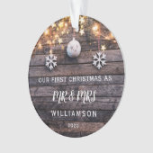 ウッドラ素朴イト初めてのクリスマスフォトカスタム オーナメント (正面)