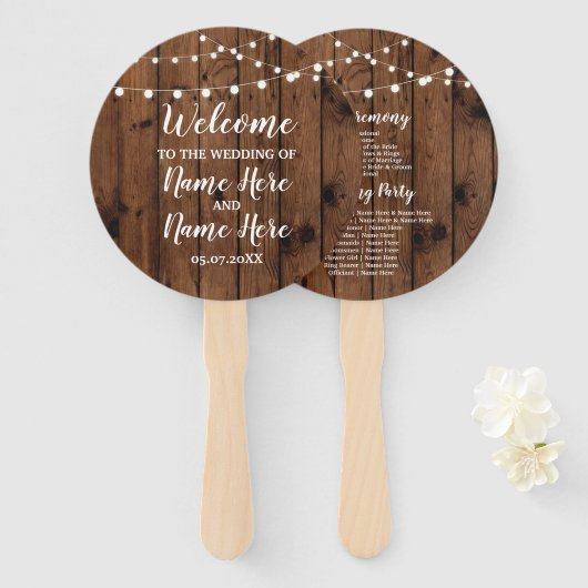 ウッドラ素朴イト結婚式 プログラムファン ハンドファン (正面&裏面)