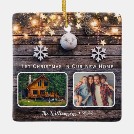 ウッドラ素朴イト2フォトニューホーム セラミックオーナメント (正面)