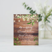 ウッドラ素朴イト&グリーン結婚式招待状 (スタンド正面)