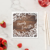 ウッドラ素朴イト&レースハッピーエバーアフターイベント スタンダードカクテルナプキン (インサイチュ)