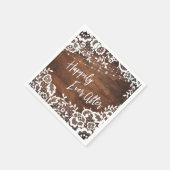 ウッドラ素朴イト&レースハッピーエバーアフターイベント スタンダードカクテルナプキン (角)