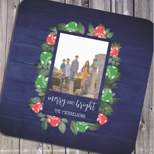 ウッドラ素朴ンドお洒落マッシュルーム スクエアペーパーコースター