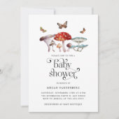 ウッドラ素朴ンドきのこの赤ちゃんシャワー招待状 招待状 (正面)