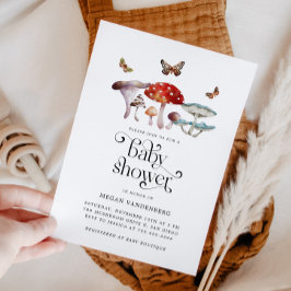 ウッドラ素朴ンドきのこの赤ちゃんシャワー招待状 招待状