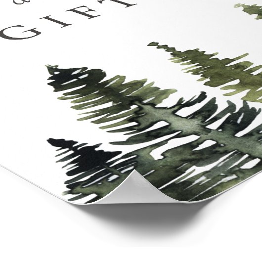 ウッドラ素朴ンドのウェディングカードとギフトサイン ポスター (角)