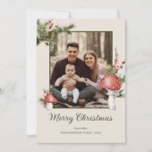 ウッドラ素朴ンドのクリスマスキノコ写真 シーズンカード (正面)