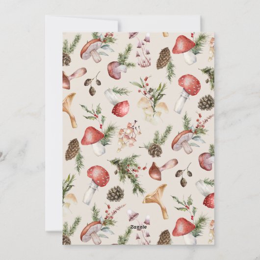 ウッドラ素朴ンドのクリスマスキノコ写真 シーズンカード (裏面)