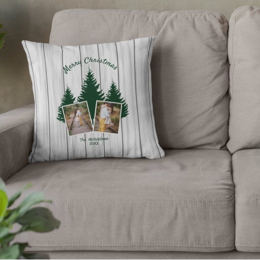 ウッドラ素朴ンドのクリスマス写真 クッション