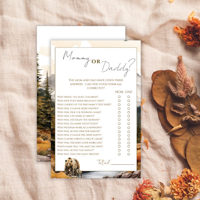 ウッドラ素朴ンドのママまたはパパの赤ちゃんシャワーゲーム (クリエイターアップロード済み)