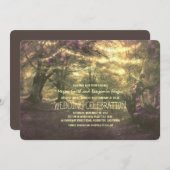 ウッドラ素朴ンドの弦が木の光を結婚照らす 招待状 (正面/裏面)