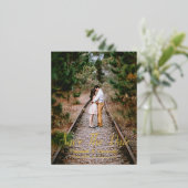 ウッドラ素朴ンドの日付を保存 箔招待状ポストカード (立ち正面)