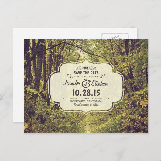 ウッドラ素朴ンドの木道は日付はがきを保存 案内ポストカード (正面/裏面)