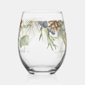 ウッドラ素朴ンドの緑結婚園に感謝 ステムなしワイングラス (左)