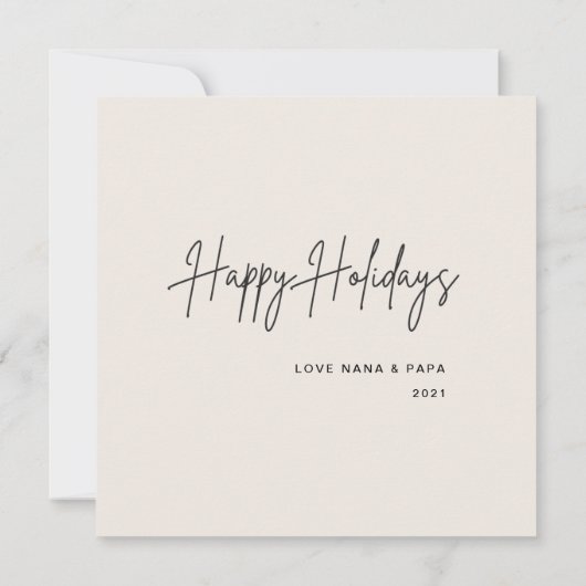 ウッドラ素朴ンドの葉フォトホリデーカード カード (裏面)