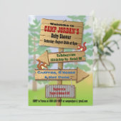 ウッドラ素朴ンドの赤ちゃんシャワーパーティの招待状 招待状 (スタンド正面)