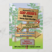 ウッドラ素朴ンドの赤ちゃんシャワーパーティの招待状 招待状 (正面/裏面)