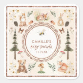 ウッドラ素朴ンドの赤ちゃんシャワー スクエアシール (正面)